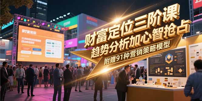 财富定位三阶课,趋势分析加心智抢占,附赠91种营销策略模型-初遇