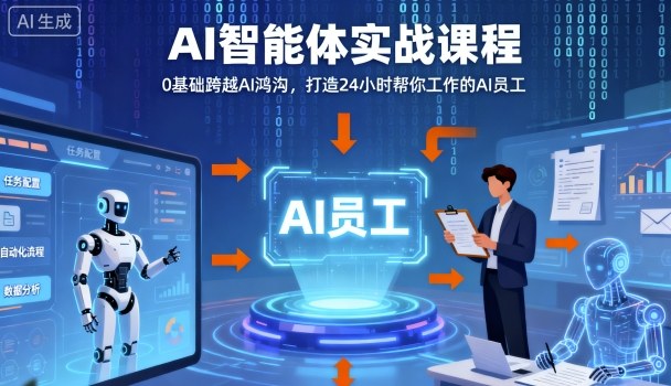 Ai智能体实战课程,0基础跨越Ai鸿沟,打造24小时帮你工作的Ai员工,打破常规,以实战定义Ai-初遇