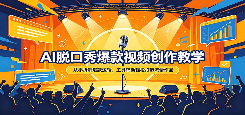 AI脱口秀爆款视频创作教学：从零拆解爆款逻辑，工具辅助轻松打造流量作品-初遇