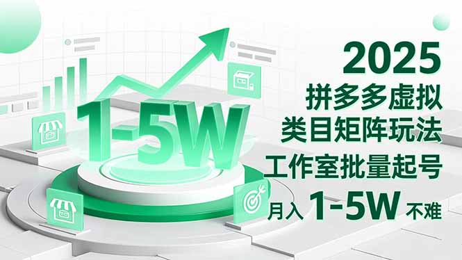 2025 拼多多虚拟类目矩阵玩法,工作室批量起号,月入 1-5W 不难-初遇