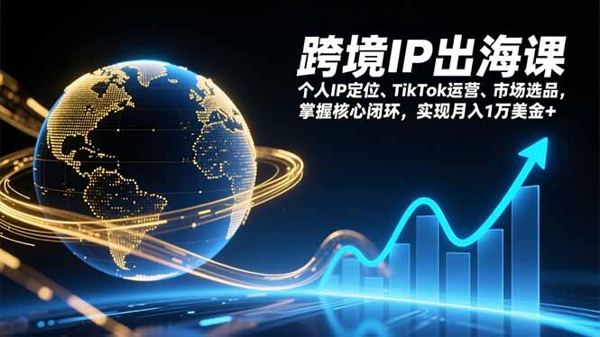 跨境IP出海课，个人IP定位、TikTok运营、市场选品，掌握核心闭环，实现月入1万美金+-初遇