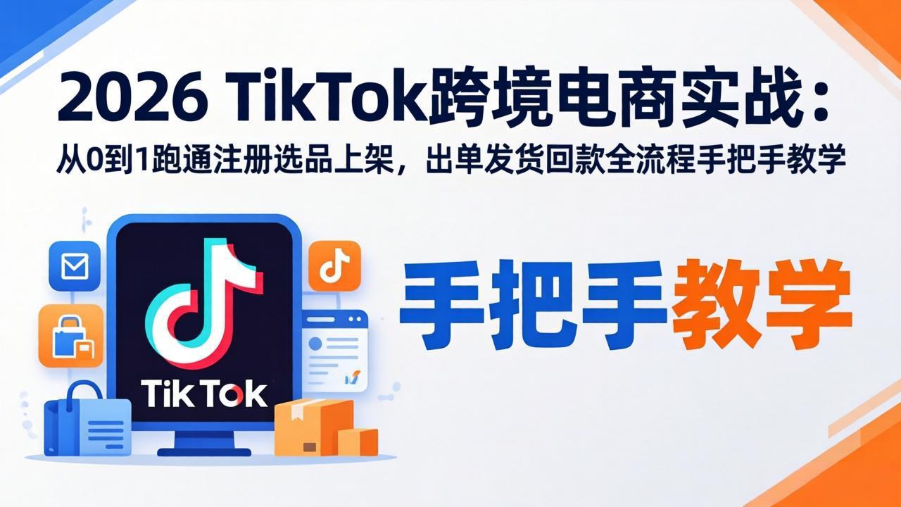2026TikTok跨境电商实战-更新：从0到1跑通注册选品上架，出单发货回款全流程手把手教学-初遇