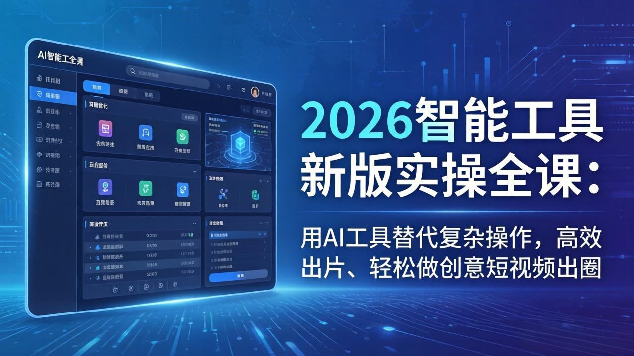2026智能工具新版实操全课：用AI工具替代复杂操作，高效出片、轻松做创意短视频出圈-初遇