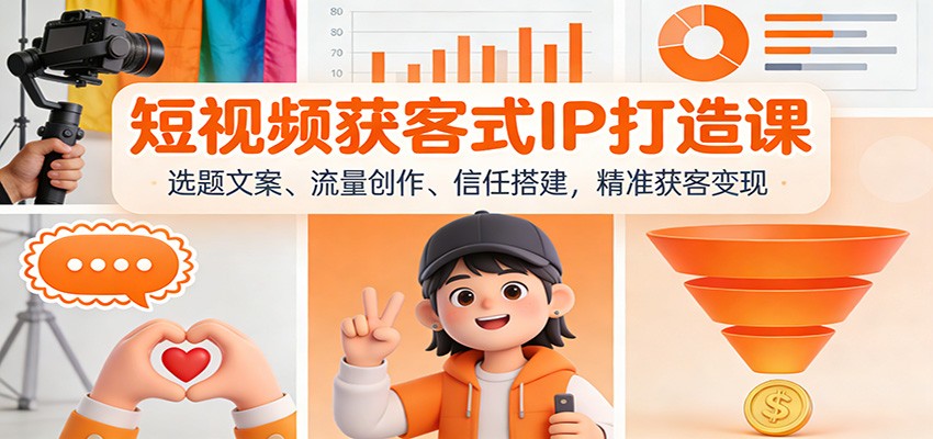 短视频获客式IP打造课：选题文案、流量创作、信任搭建，精准获客变现-初遇