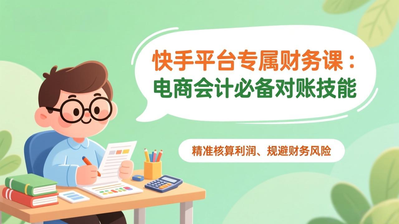 快手平台专属财务课：电商会计必备对账技能，精准核算利润、规避财务风险-初遇