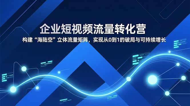 企业短视频流量转化营，构建“海陆空”立体流量矩阵，实现从0到1的破局与可持续增长-初遇