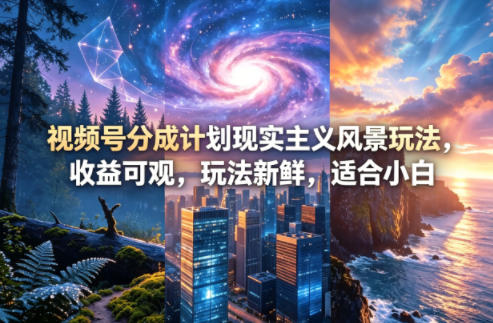 视频号分成计划现实主义风景玩法，收益可观，玩法新鲜，适合小白-初遇