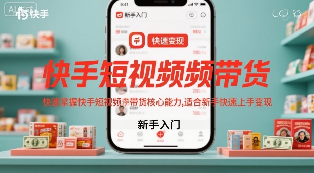 快手短视频带货，快速掌握快手短视频带货核心能力，适合新手快速上手变现-初遇