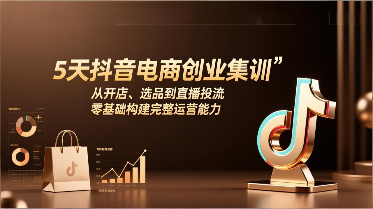 5天抖音电商创业集训：从开店、选品到直播投流，零基础构建完整运营能力-初遇