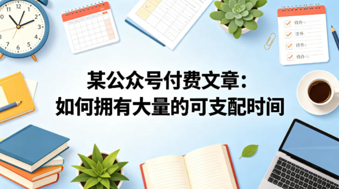某公众号付费文章：如何拥有大量的可支配时间？-初遇
