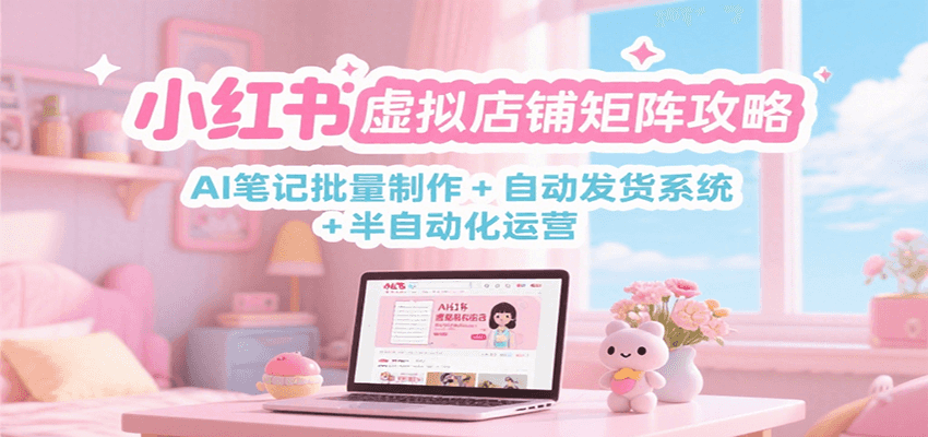 小红书虚拟店铺矩阵攻略:AI笔记批量制作 + 自动发货系统 + 半自动化运营-初遇