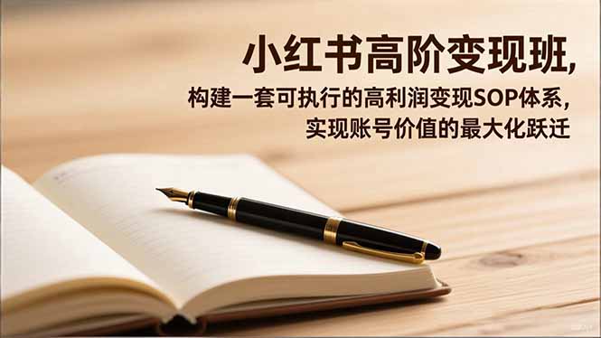 小红书高阶变现班,构建一套可执行的高利润变现SOP体系,实现账号价值的最大化跃迁-初遇