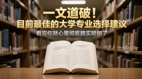 付费文章:一文道破!目前最佳的大学专业选择建议,看完你就心里彻底踏实明朗了-初遇