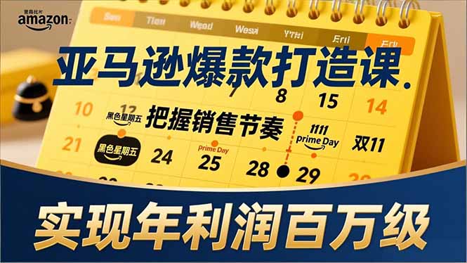 亚马逊爆款打造课，大促节点、全年规划、淡旺季打法，把握销售节奏，实现年利润百万级-初遇