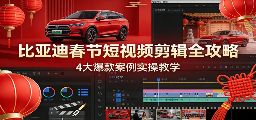 比亚迪春节短视频剪辑全攻略，4大爆款案例实操教学-初遇