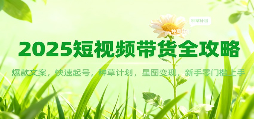 2025短视频带货全攻略:爆款文案,快速起号,种草计划,星图变现,新手零门槛上手-初遇