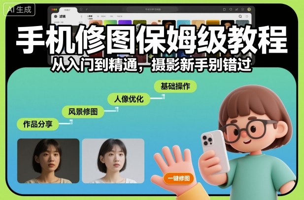 手机修图保姆级教程,从入门到精通,摄影新手别错过-初遇