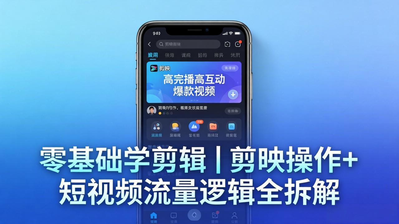 【零基础学剪辑】剪映操作+短视频流量逻辑全拆解｜手把手教你剪出高完播高互动爆款视频-初遇