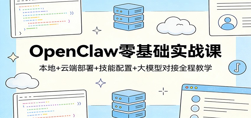 OpenClaw零基础实战课：本地+云端部署+技能配置+大模型对接全程教学-初遇