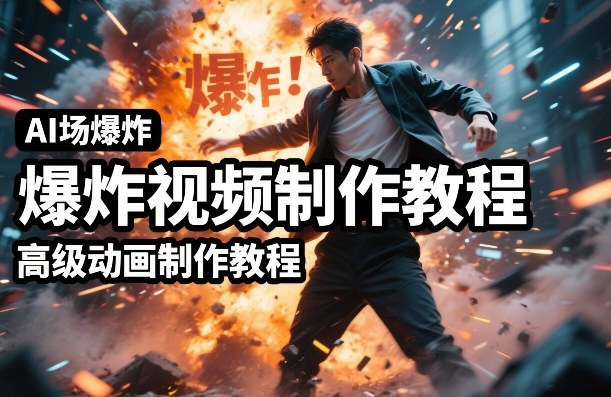 AI场景爆炸视频制作教程，利用人物实拍视频制作出高级的动画特效-初遇