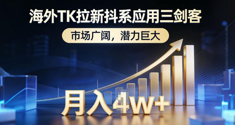 海外TK拉新抖系应用三剑客，市场广阔，潜力巨大，月入1w+-初遇