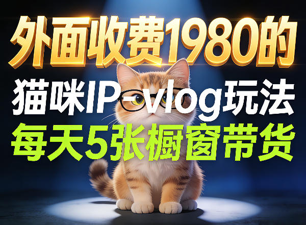 宠物赛道猫咪IP-vlog玩法，26条视频涨粉29W，每天5张橱窗带货拆解-初遇