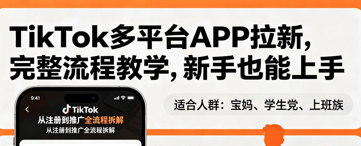 TikTok多平台APP拉新，完整流程教学，新手也能上手，轻松出海搞美金-初遇