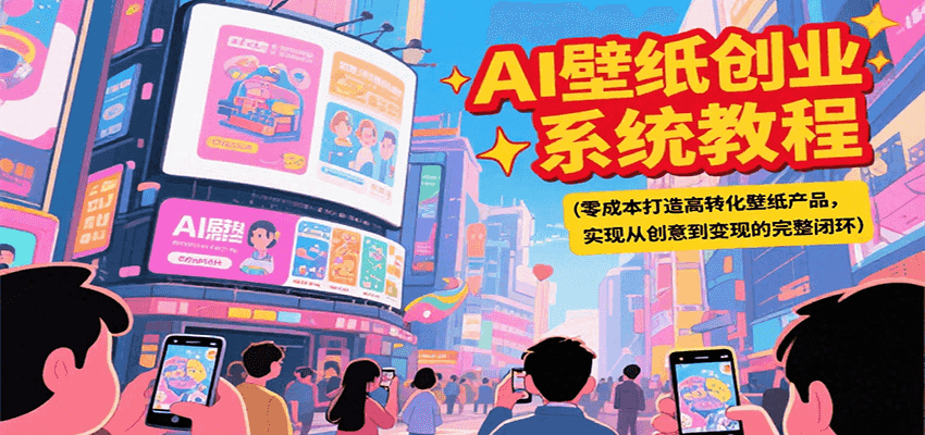 AI壁纸创业系统教程，零成本打造高转化壁纸产品，实现从创意到变现的完整闭环-初遇