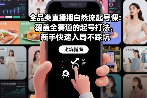 全品类直播自然流起号课：覆盖全赛道的起号打法，新手快速入局不踩坑-初遇