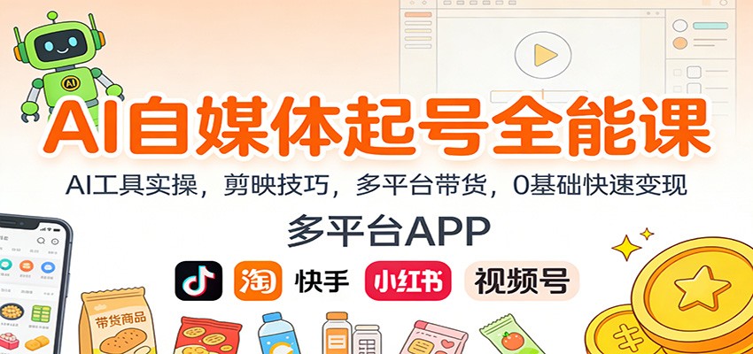 AI自媒体起号全能课:AI工具实操,剪映技巧,多平台带货,0基础快速变现-初遇