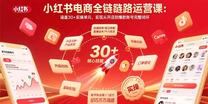 小红书电商全链路运营课:涵盖30+实操单元,实现从开店到爆款账号完整闭环-初遇