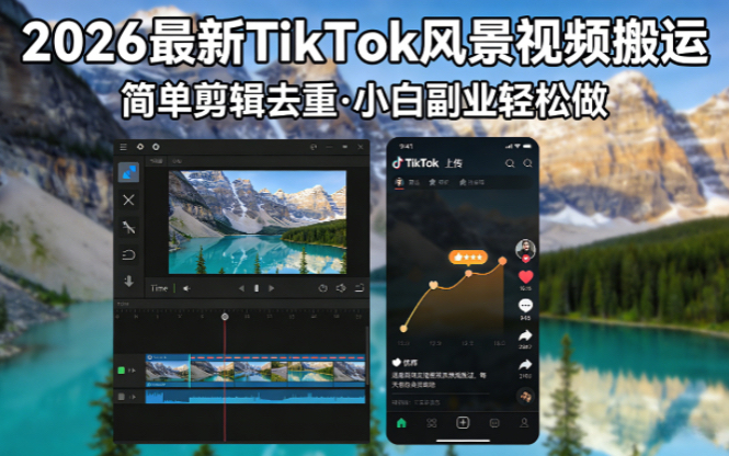 2026最新TikTok风景视频搬运简单剪辑去重小白副业月入 8000-初遇
