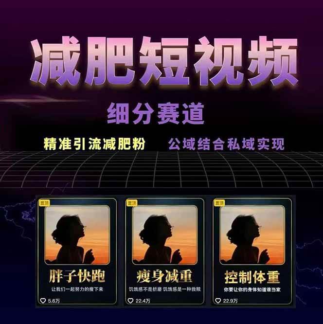 图片[2]-减肥短视频运营实战课：含素材制作、剪映教学，讲精准引流、变现设计与内容模板技巧-初遇