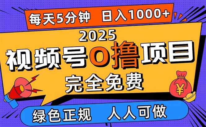 2025视频号0撸项目，5分钟一个号，日入1000+，人人可做-初遇