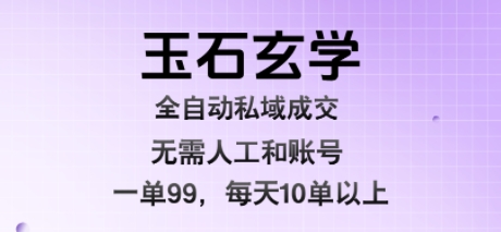 玉石玄学全自动私域成交,一单99每天十单以上,无需人工和矩阵账号,蓝海项目直接干【揭秘】-初遇