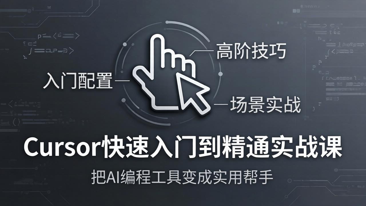 Cursor快速入门到精通实战课：入门配置+高阶技巧+场景实战，把AI编程工具变成实用帮手-初遇