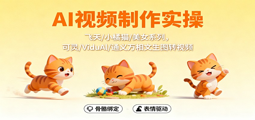 AI视频制作实操,飞天/小橘猫/美女系列,可灵/ViduAl/通义万相文生图转视频-初遇