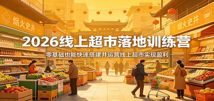 2026线上超市落地训练营，零基础也能快速搭建并运营线上超市实现盈利-初遇