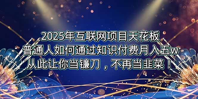 2025年互联网项目天花板，普通人如何通过卖项目实现逆风翻盘，月入5W＋！-初遇