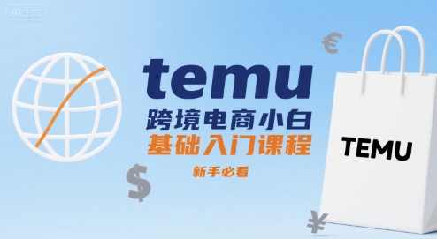 temu跨境电商小白基础入门课程，新手必看-初遇