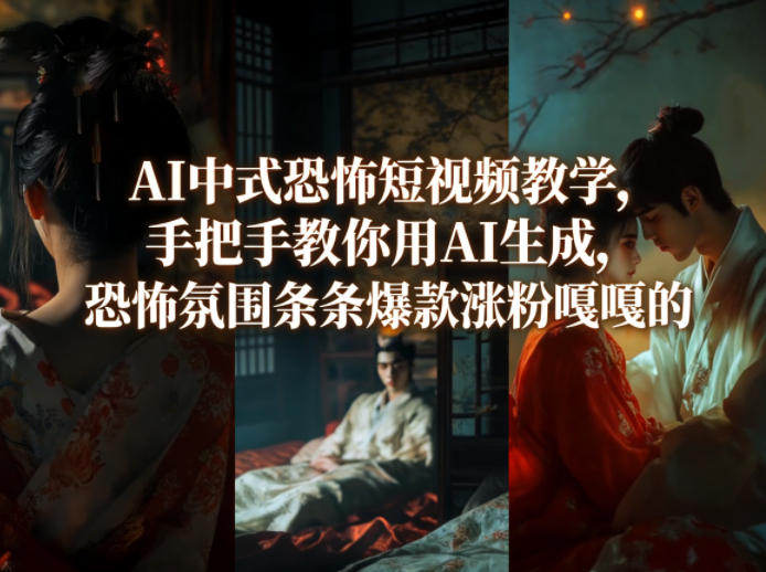 AI中式恐怖短视频教学，手把手教你用AI生成，恐怖氛围条条爆款涨粉嘎嘎的-初遇