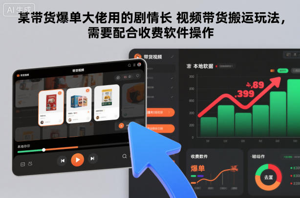 某带货爆单大佬用的剧情长视频带货搬运玩法,需要配合收费软件操作-初遇