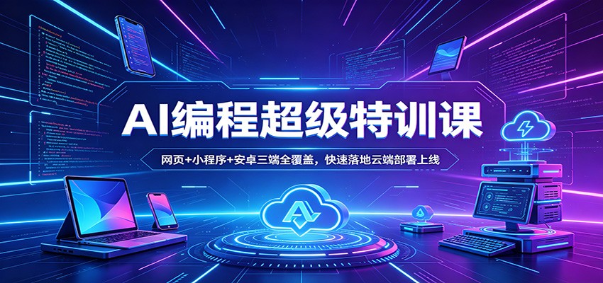 AI编程超级特训课：网页+小程序+安卓三端全覆盖，快速落地云端部署上线-初遇
