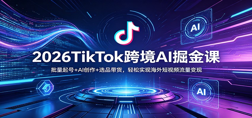 2026TikTok跨境AI掘金课：批量起号+AI创作+选品带货，轻松实现海外短视频流量变现-初遇