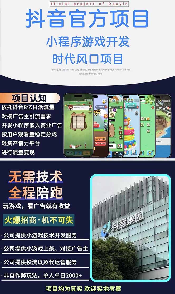 图片[1]-2025最热抖音官方项目 Ai时代风口项目小程序游戏开发 实测单个游戏日收…-初遇