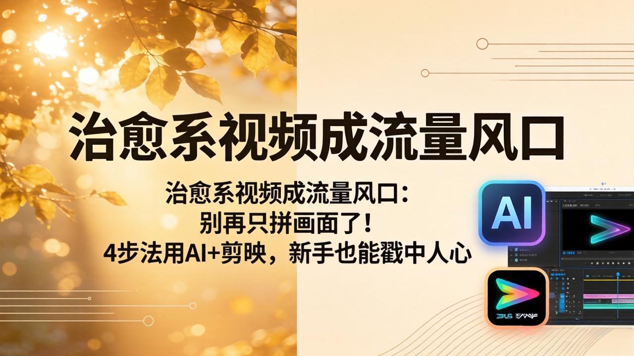 治愈系视频成流量风口：别再只拼画面了！4步法用AI+剪映，新手也能戳中人心-初遇