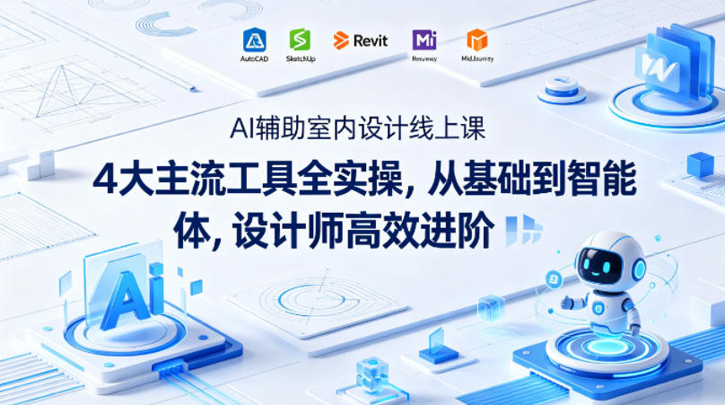 AI辅助室内设计线上课｜4大主流工具全实操，从基础到智能体，设计师高效进阶-初遇