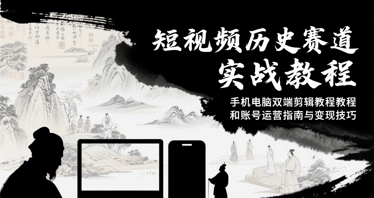 短视频历史赛道实战教程，手机电脑双端剪辑教程和账号运营指南与变现技巧-初遇