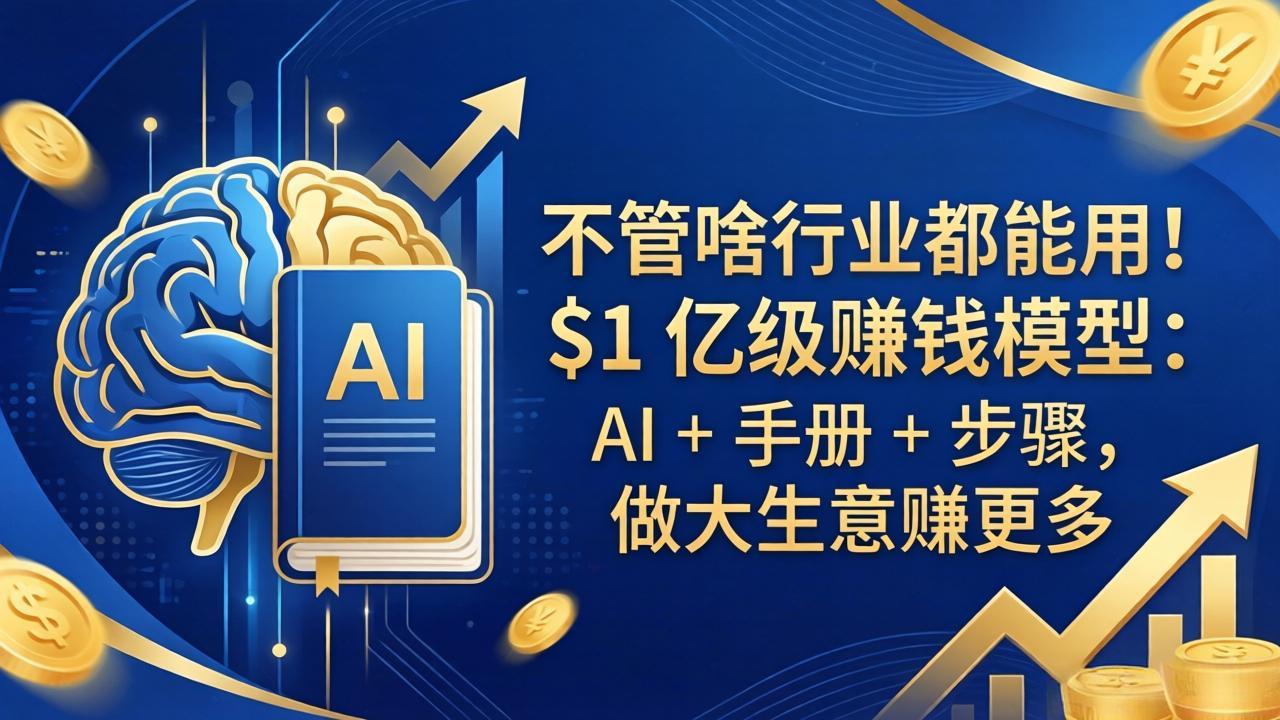 不管啥行业都能用！$1 亿级赚钱模型：AI + 手册 + 步骤，做大生意赚更多-初遇