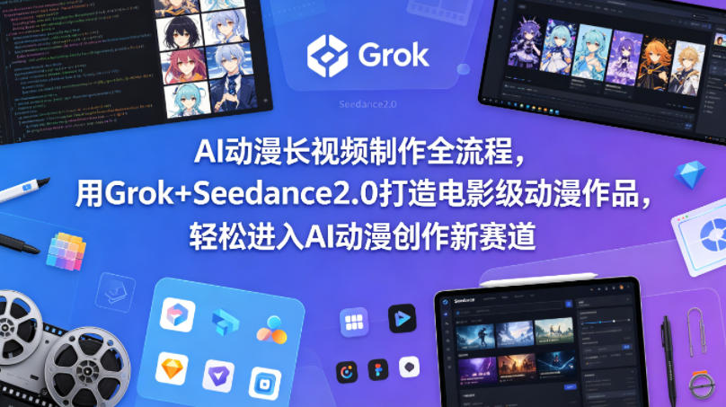 AI动漫长视频制作全流程，用Grok+Seedance2.0打造电影级动漫作品，轻松进入AI动漫创作新赛道-初遇